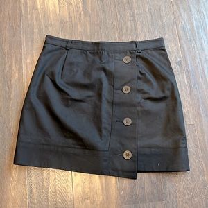 NWT Club Monaco High Waisted Side Button Wrap Black Chloe Mini Skirt (Sz 6)